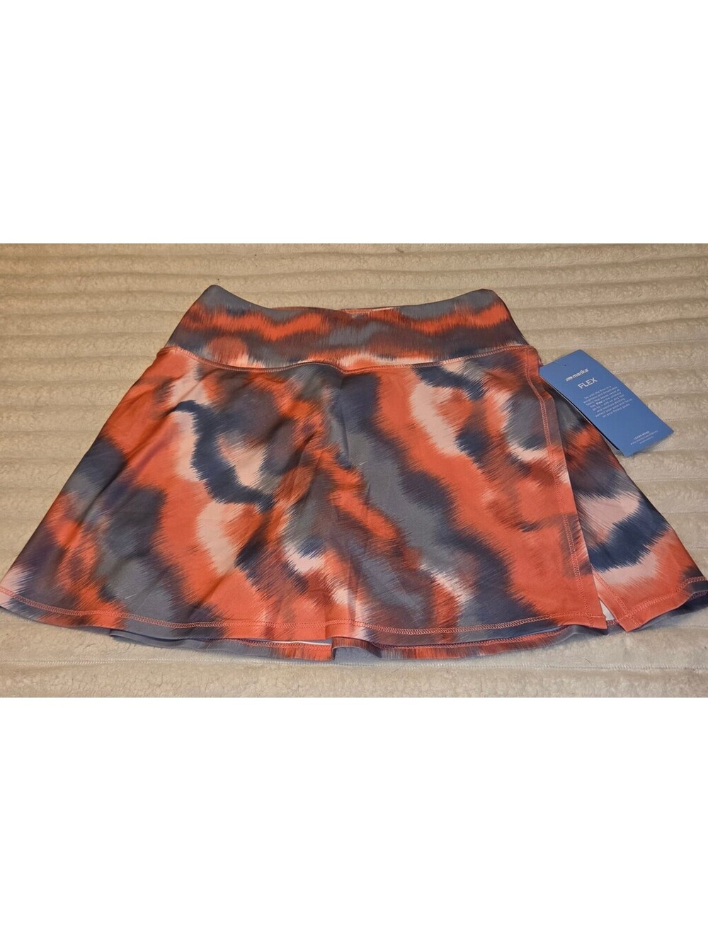 Marika Women's Large Athletic Skort with Shorts - Coral and Gray Tie-Dye